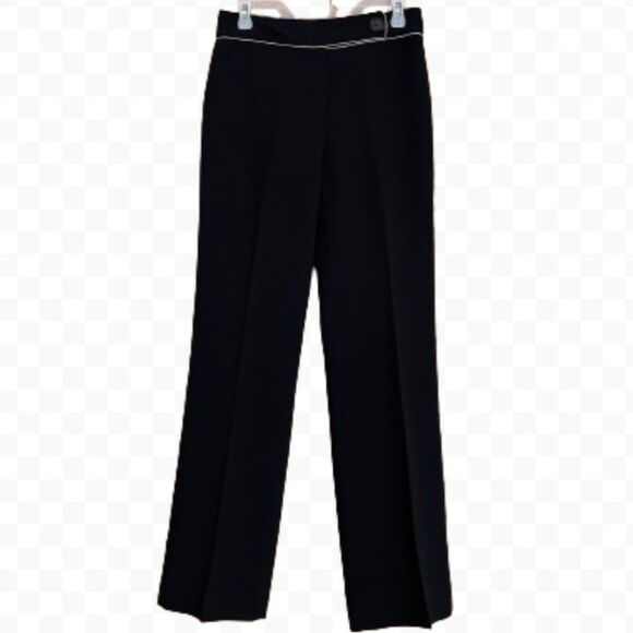 Tahari ASL Women’s Black with White Trim Business/Office Casual Pants Sz-4P - Picture 2 of 5